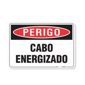 Placa Advertência ''Cabo Energizado'' 19x19