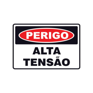 Placa Advertência ''Perigo Alta Tensão'' 19x19