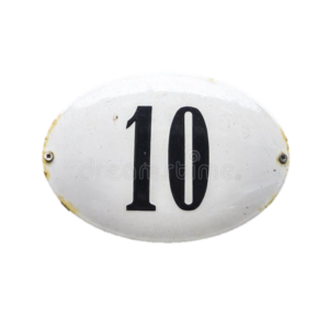 Placa Oval Numero 10