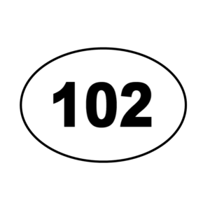 Placa Oval Numero 102