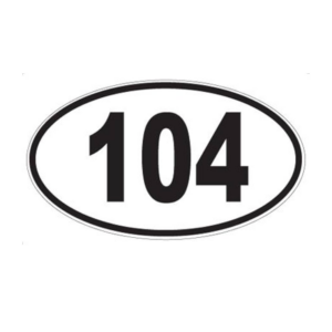 Placa Oval Numero 104