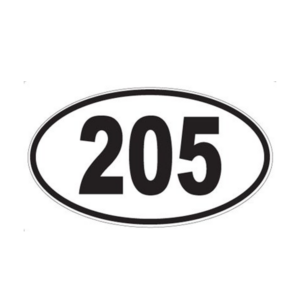 Placa Oval Numero 205