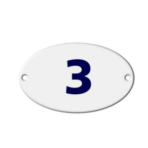 Placa Oval Numero 3