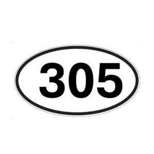 Placa Oval Numero 305