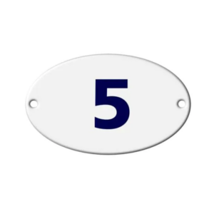 Placa Oval Numero 5