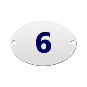 Placa Oval Numero 6