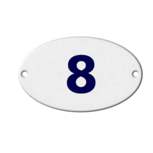 Placa Oval Numero 8